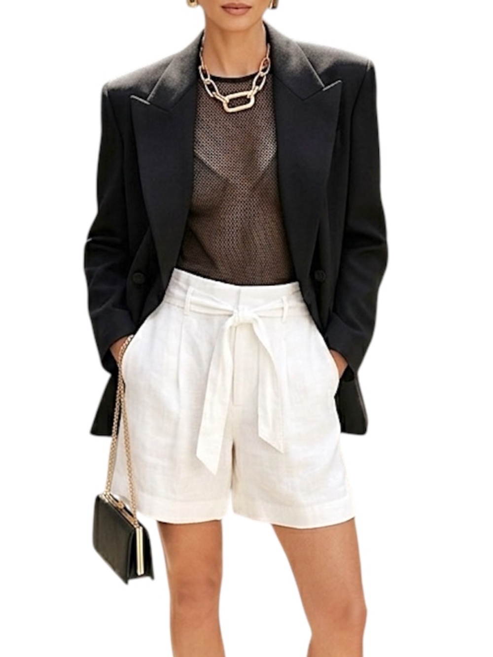 NWT Lauren Ralph Lauren pure linen white pleated relaxed old money shorts 14